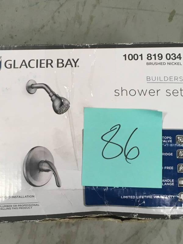 Glacier Bay Builders Single-Handle 1-Spray Pressure Balance Shower Faucet in Brushed Nickel (Valve Included) not used