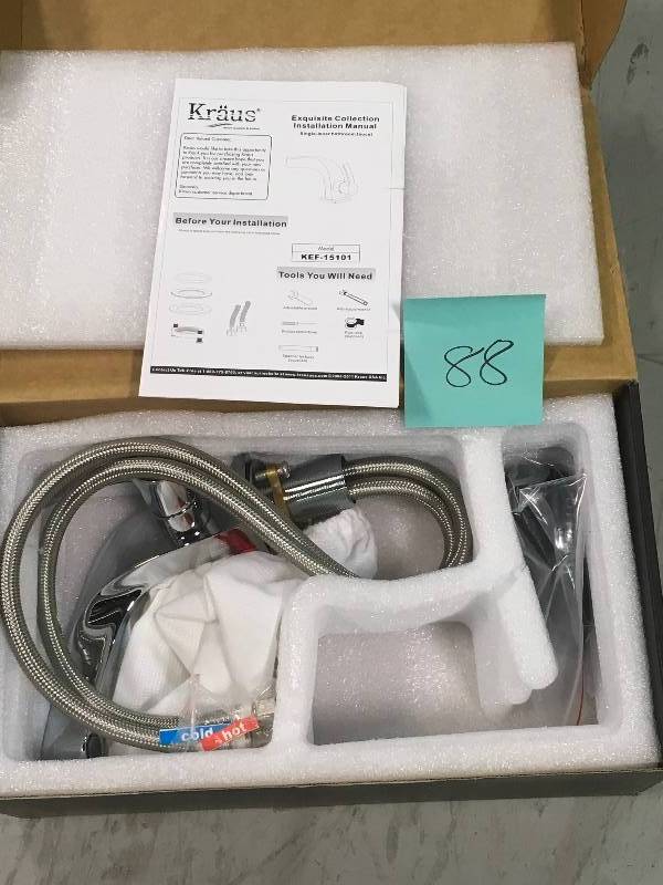 KRAUS Typhon Single Hole Single-Handle Mid-Arc Bathroom Faucet in Chrome not used