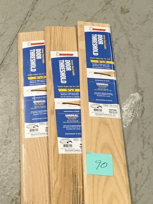 Frost King EO 5 in. x 12 in. Wood Interior Threshold 5 IN X 3 FT LOT OF 3 not used