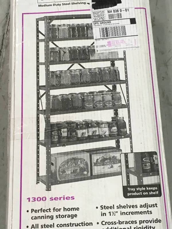 Edsal Steel Canning Shelving 7 Shelves 30 Inch W x 12 Inch D x 60 Inch H
