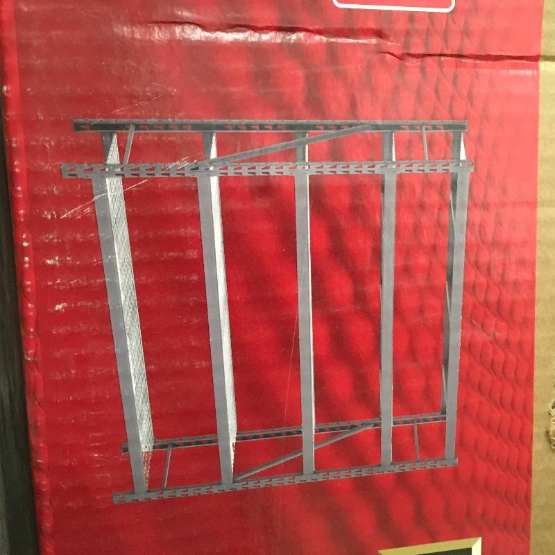lot 22 image: Husky 90 in. H x 90 in. W x 24 in. D 5 Shelf Welded Steel Shelving Unit with Wire Deck in Black, Black Powder Coat Not used