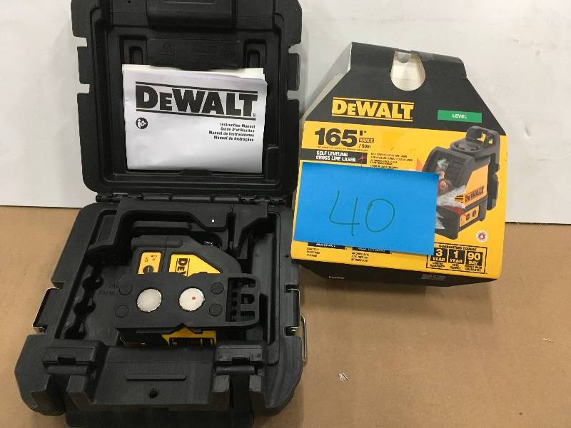 lot 40 image: DEWALT DW088K Self-Leveling Cross Line Laser in working condition