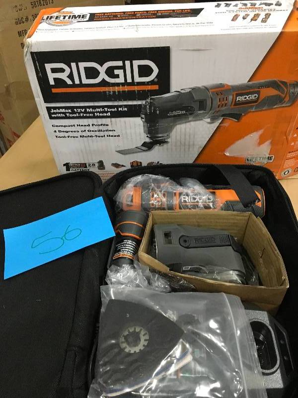 lot 56 image: Ridgid JobMax 12-Volt Multi-Tool with Tool Free Head in wiorking condition