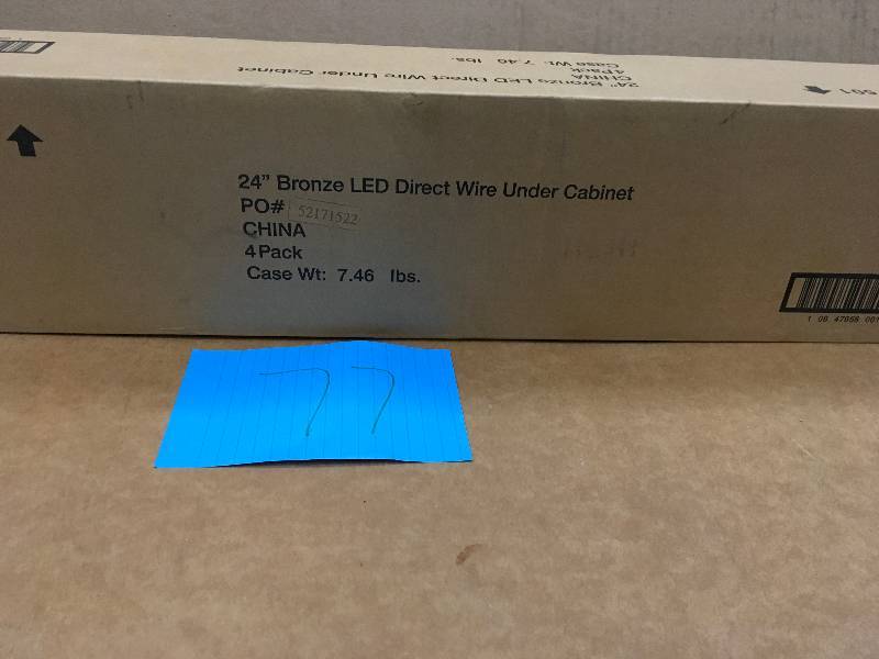 lot 77 image: Commercial Electric 24 in. LED Bronze Direct Wire Under Cabinet Light CASE 4 PACK Not used