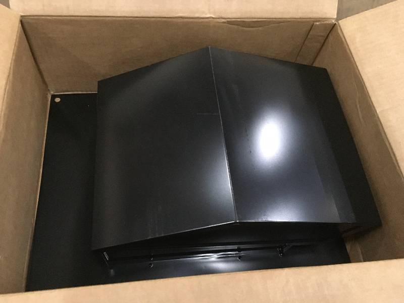 lot 80 image: Broan Roof Cap with Built-In Damper for 3-14 in. x 10 in. Duct or up to 8 in. Round Duct in Black Steel Not used