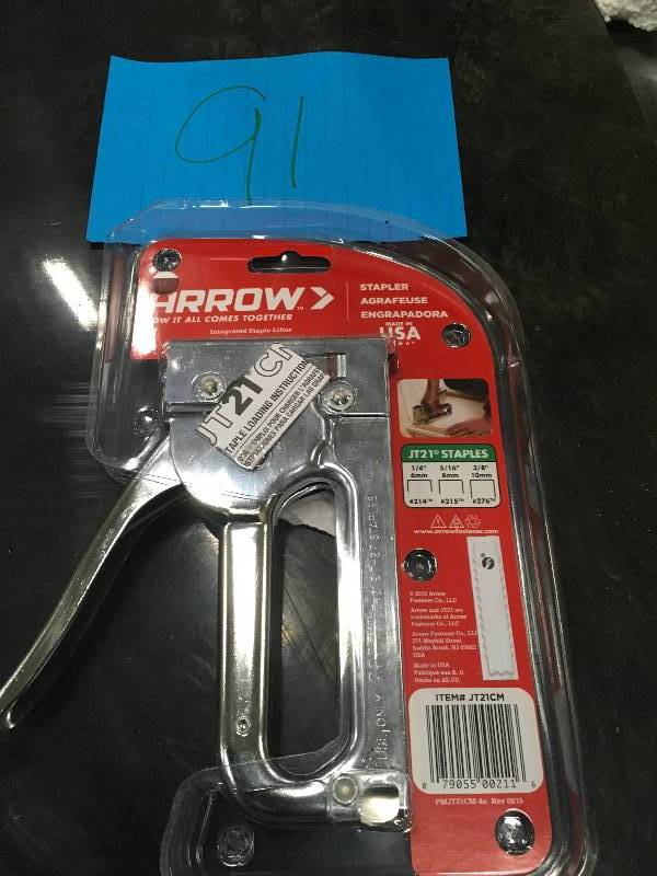 lot 91 image: Arrow Fastener JT21CM JT21 Staple Gun Tacker in working condition
