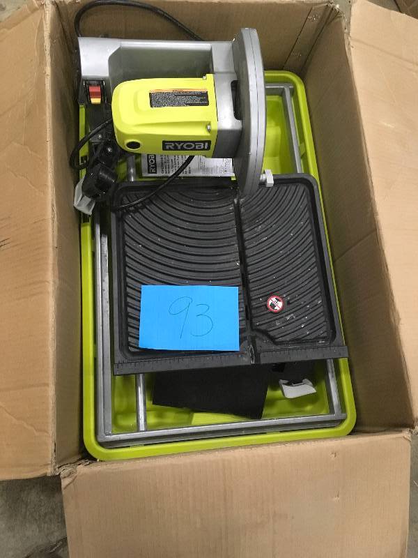 lot 93 image: Ryobi WS731 7-inch Overhead Wet Tile Saw in working condition