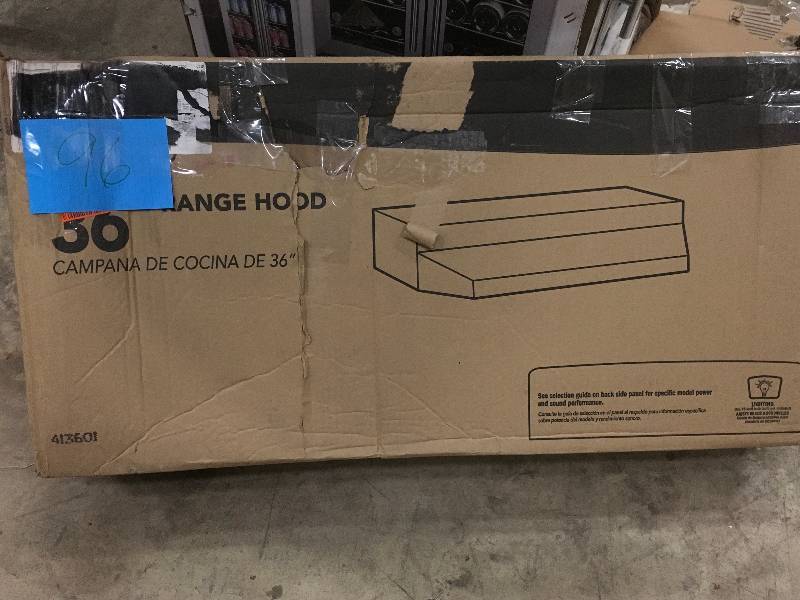 lot 96 image: Broan 36 Range Hood not used