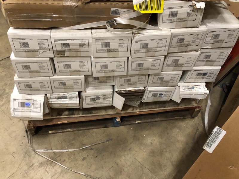 lot 104 image: 24 cases Home Decorators Collection Hand Scraped Strand Woven Pecan 38 in. T x 5-18 in. W x 72-78 in. L Engineered Click Bamboo Flooring not used