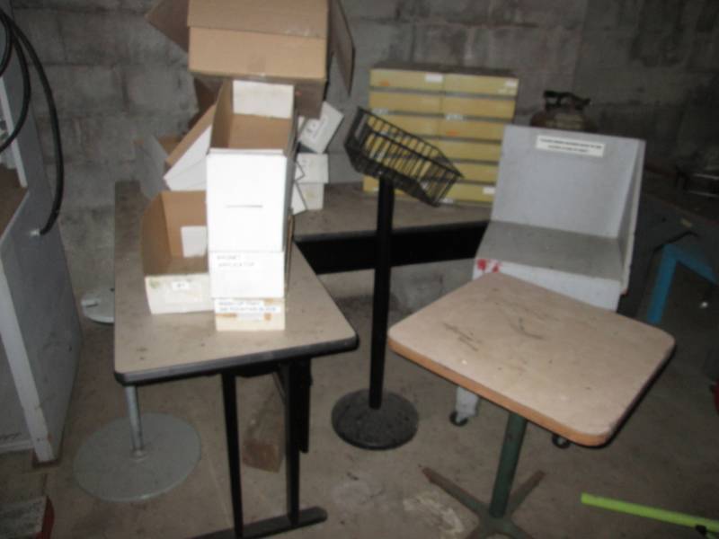 Work tables, organizers, broom hold...