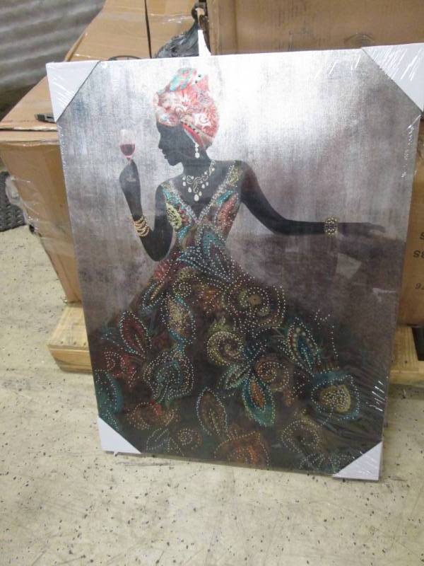 lot 14 image: African Lady in Embellished Dress P...