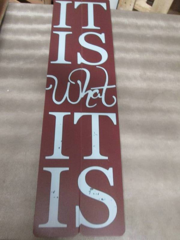 lot 41 image: It Is What It Is Wood Wall Plaque...