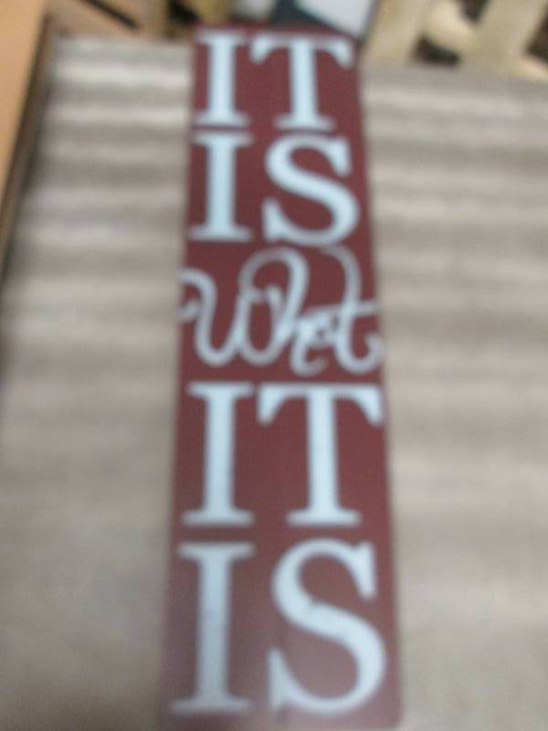 lot 45 image: It Is What It Is Wood Wall Plaque...