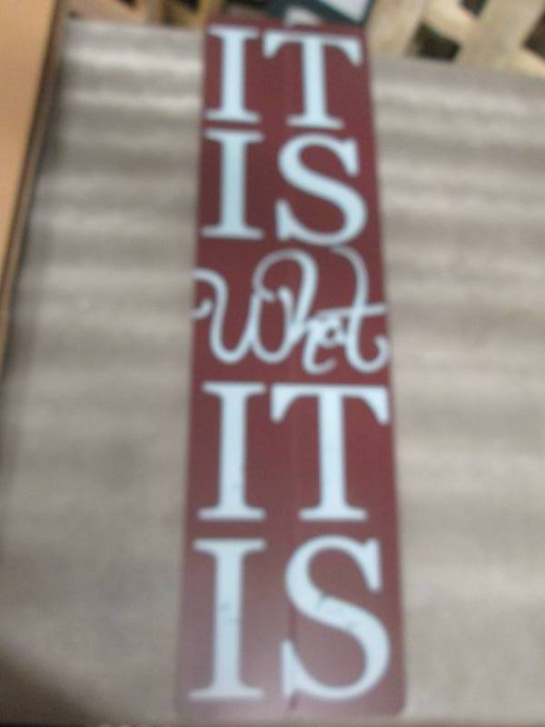 lot 47 image: It Is What It Is Wood Wall Plaque...
