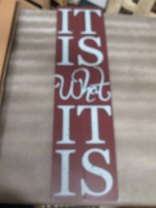 lot 48 image: It Is What It Is Wood Wall Plaque...