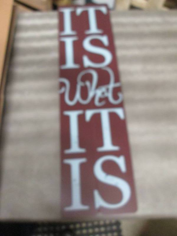 lot 49 image: It Is What It Is Wood Wall Plaque...
