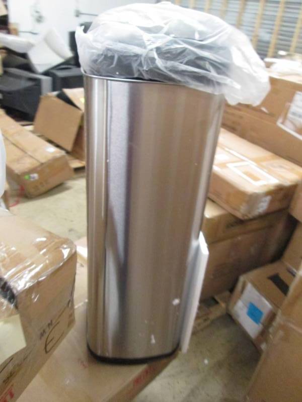 lot 92 image: Auto-Open Brushed-Finish Trash Bin ...