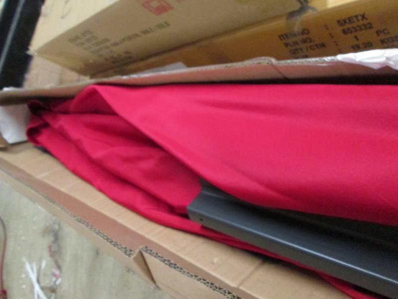lot 103 image: Easy-Up Offset Umbrella open box, u...