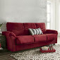 lot 111 image: Improved Super Plush Sofa in Red  ...