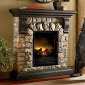lot 10 image: Faux Stone Fireplace open box, unte...