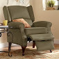 lot 81 image: Microfiber Wingback Recliner open b...