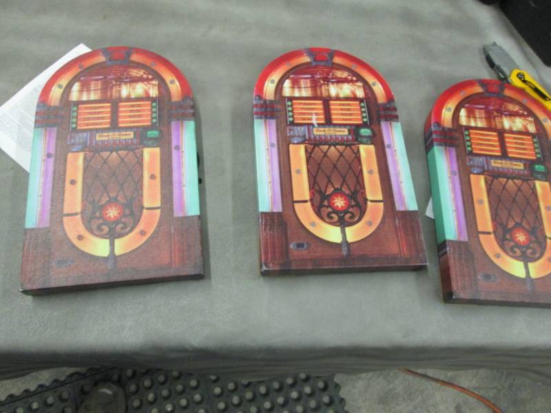 lot 266 image: Lot of 3 Mr Christmas LED Rocko ram...