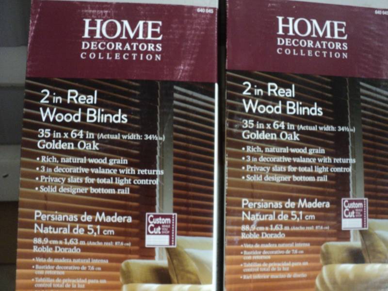 2- 35 x 64 wood blinds...