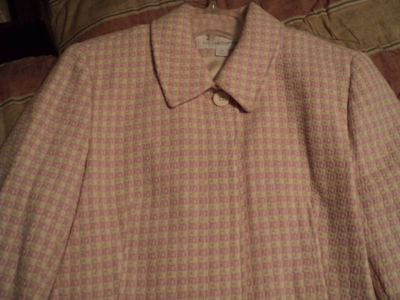 Liz Clairborne pink and cream harin...