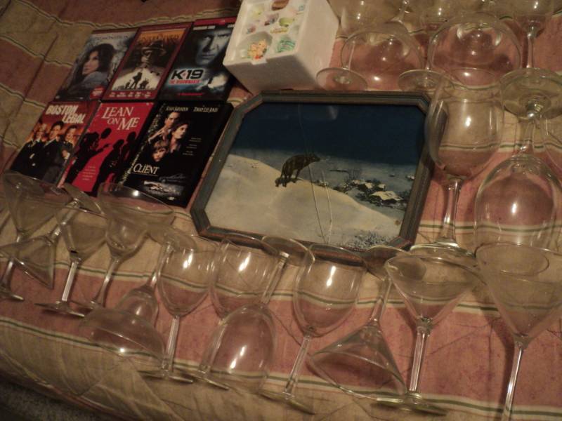 lot of flassware, movies, precious ...