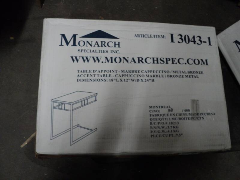 Monarch metal bronze accent table, ...