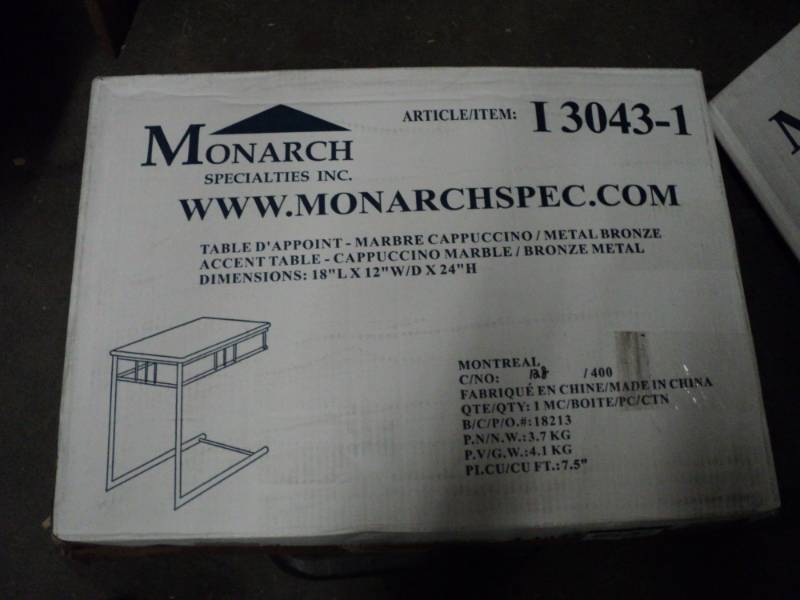Monarch metal bronze accent table, ...