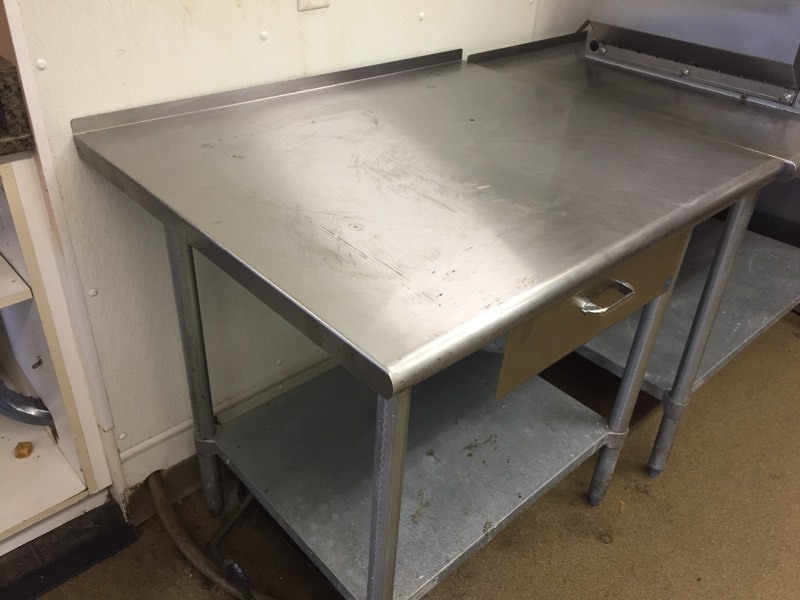 lot 14 image: 36 SS Table With Drawer
