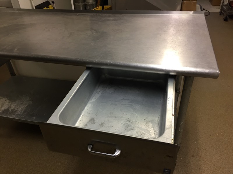 lot 19 image: 6 SS Table With 2 Drawers