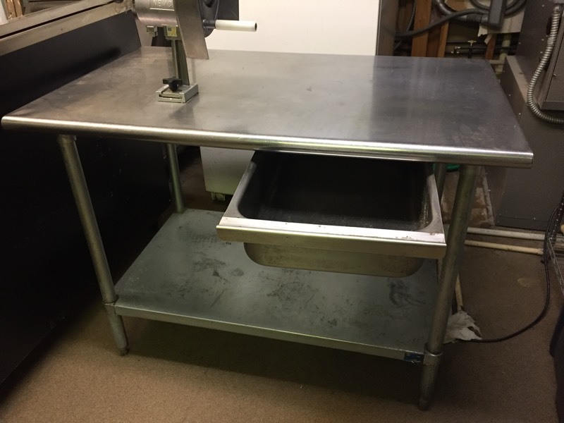 lot 21 image: 48 SS Table With Drawer