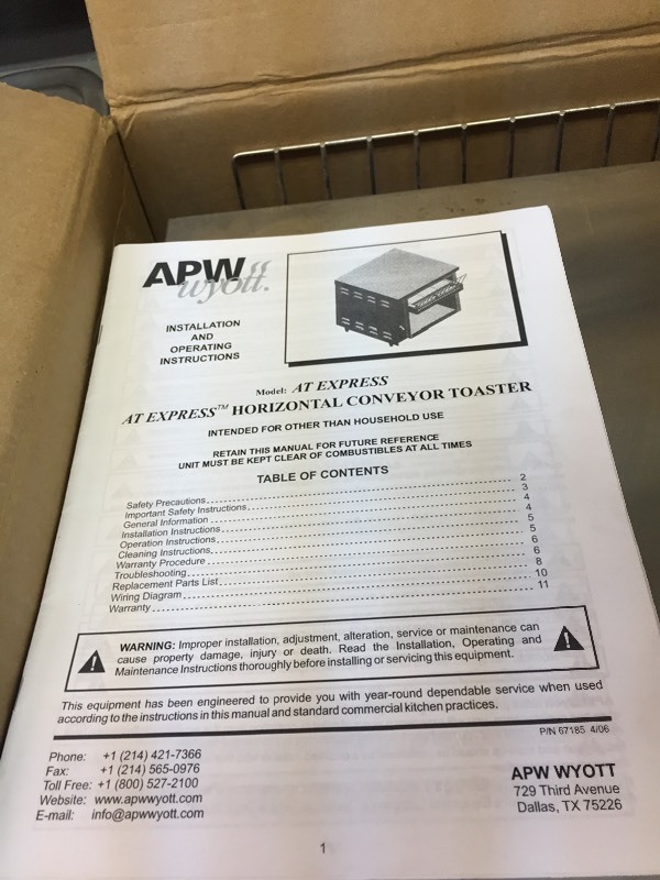lot 31 image: APW Wyott Conveyor Toaster