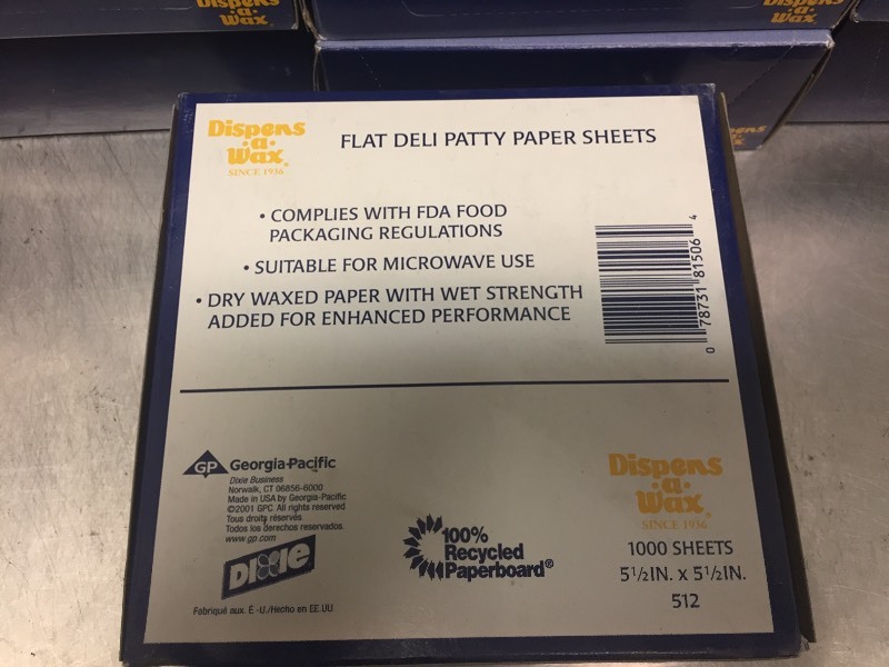 lot 128 image: Deli Patty Paper