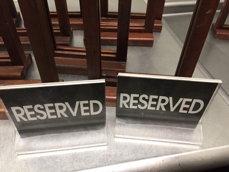 lot 179 image: Table Toppers, Reserved Signs & Menu Holders