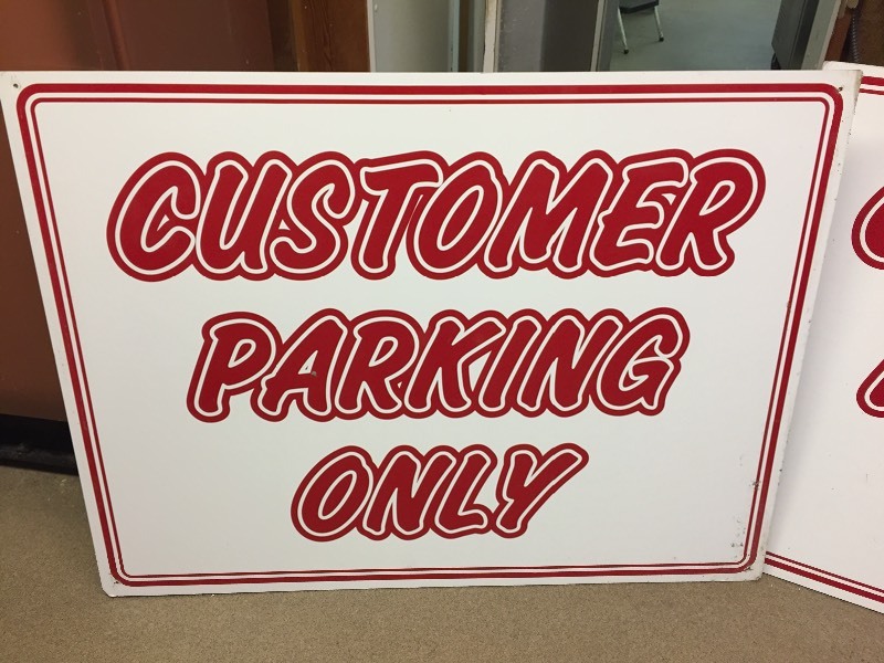 lot 184 image: Customer Parking Only Signs