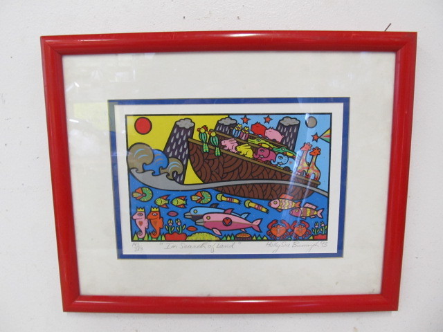 lot 146 image: Framed Signed & Numbered Colorful Noahs Ark Print