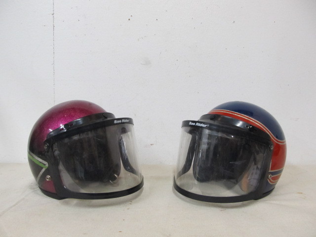 lot 31 image: 2 Vintage Snowmobile Helmets