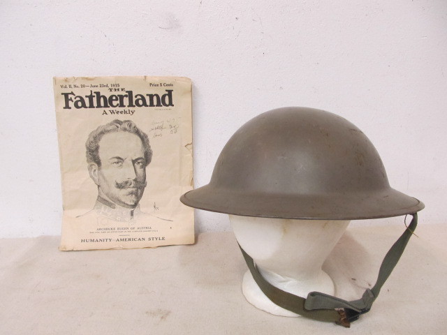lot 41 image: Old Vintage Metal US Doughboy Helmet w1915 The Fatherland Magazine