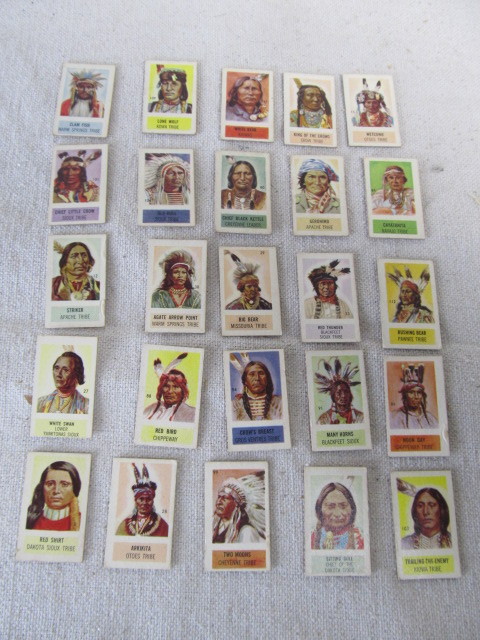 lot 62 image: Lot of 1949 Topps X-Ray Roundup Indian Chief Cards