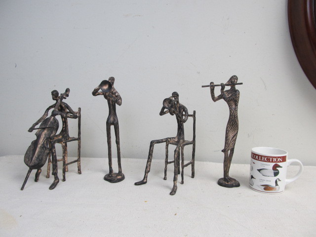lot 8 image: Large Iron Jazz Quartet Sculptures
