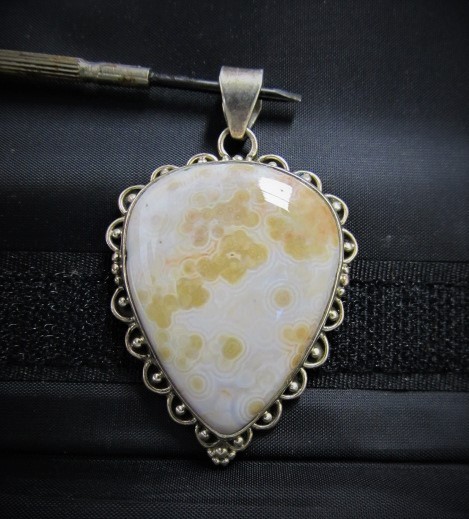 lot 179 image: Ocean Jasper & Sterling Silver Pendant