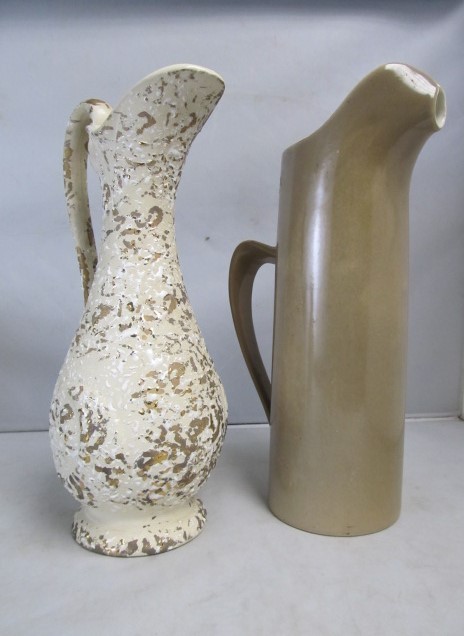 lot 101 image: Pair of Large Mid Century Pottery Pitchers