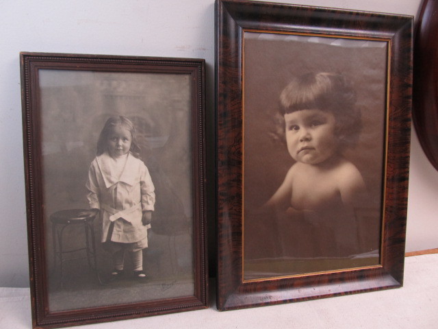 lot 110 image: 2 Large Antique Framed Child Photos