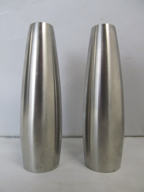 lot 112 image: Vintage DANSK Brushed Steel Salt & Pepper Shakers