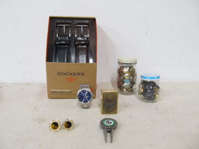 lot 14 image: Lot of Mens Accessories - Citizen Watch, Belts etc