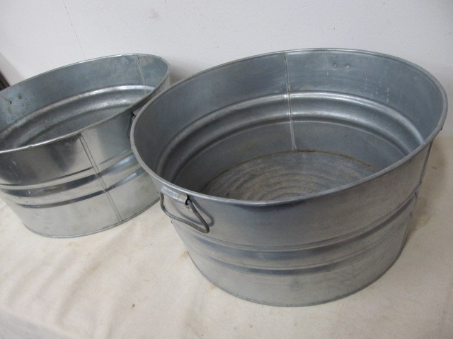 lot 216 image: Pair of Large Metal Tubs