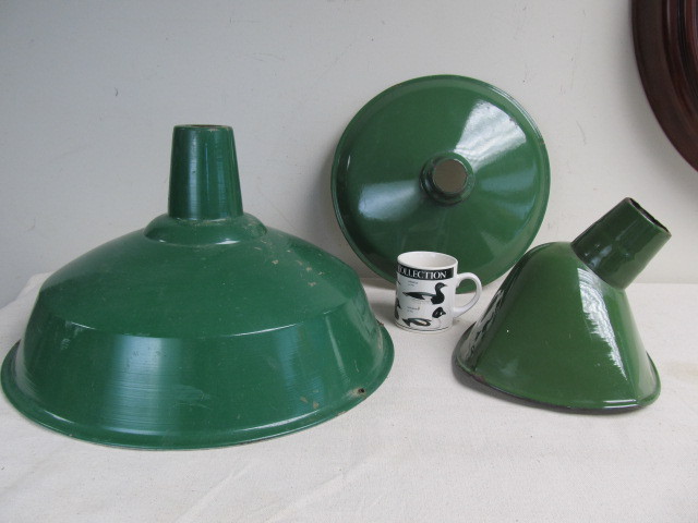 lot 197 image: Group of Vintage IndustrialService Station Light Fixture Shades
